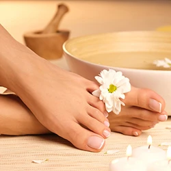 French pedicure with spa soak and candles
